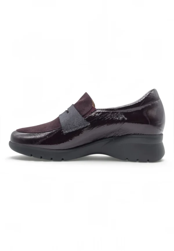 Mocasin confort Calzados Reno mod. 265854 de Charol en burdeos - Imagen 3