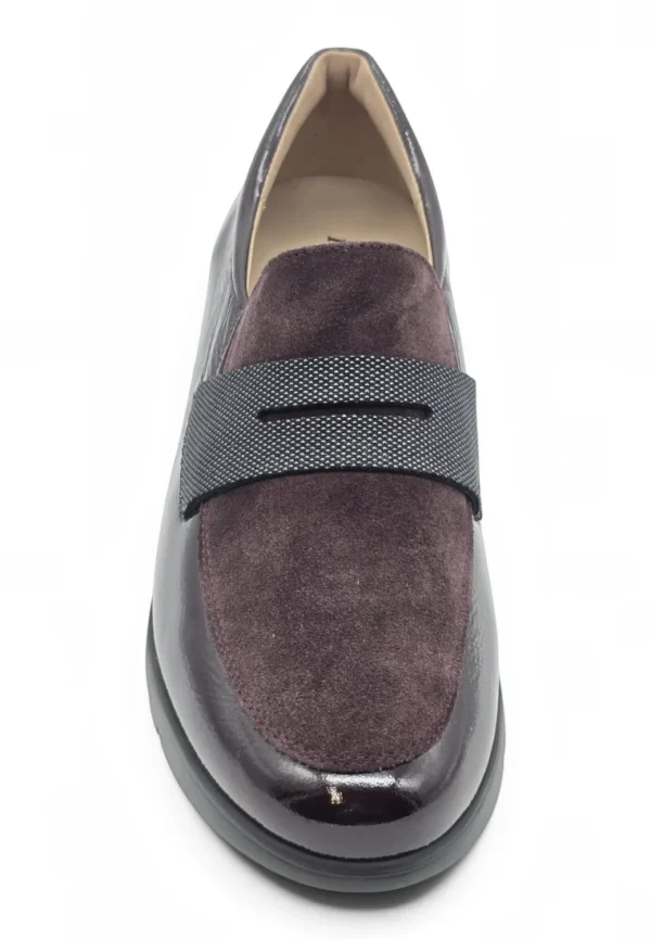 Mocasin confort Calzados Reno mod. 265854 de Charol en burdeos - Imagen 4
