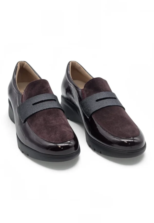 Mocasin confort Calzados Reno mod. 265854 de Charol en burdeos - Imagen 5