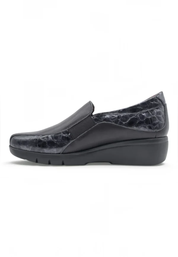 Mocasin cuña cómodo Calzados Reno mod. 4604 de Piel en negro - Imagen 3