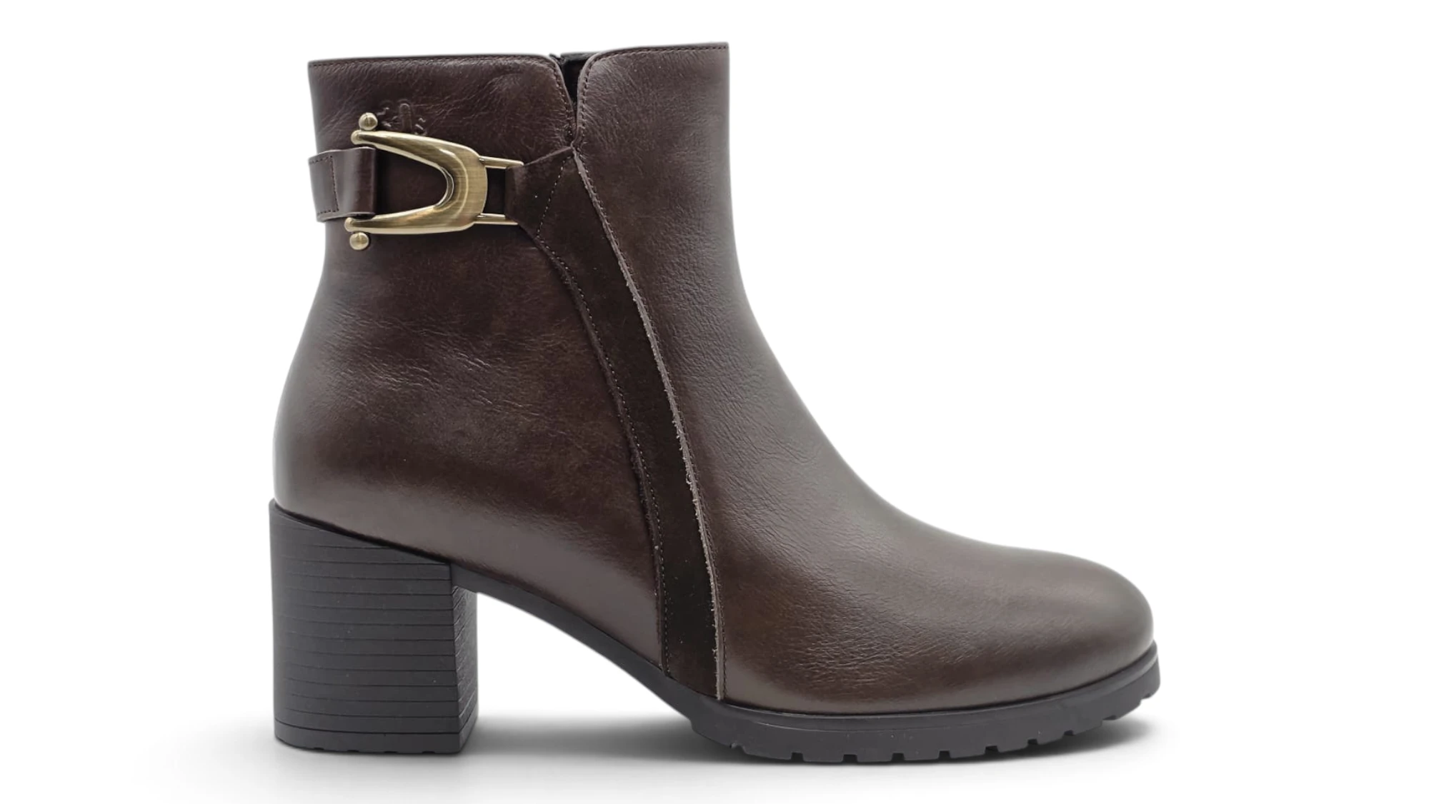 Botin tacon Calzados Reno mod. 4624 de Piel en castaño