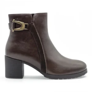 Botin tacon Calzados Reno mod. 4624 de Piel en castaño