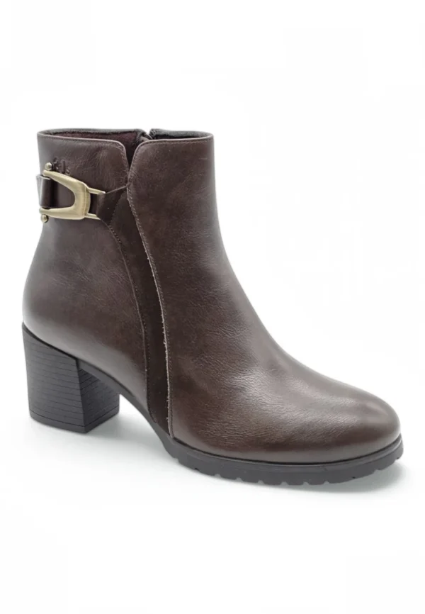 Botin tacon Calzados Reno mod. 4624 de Piel en castaño - Imagen 2