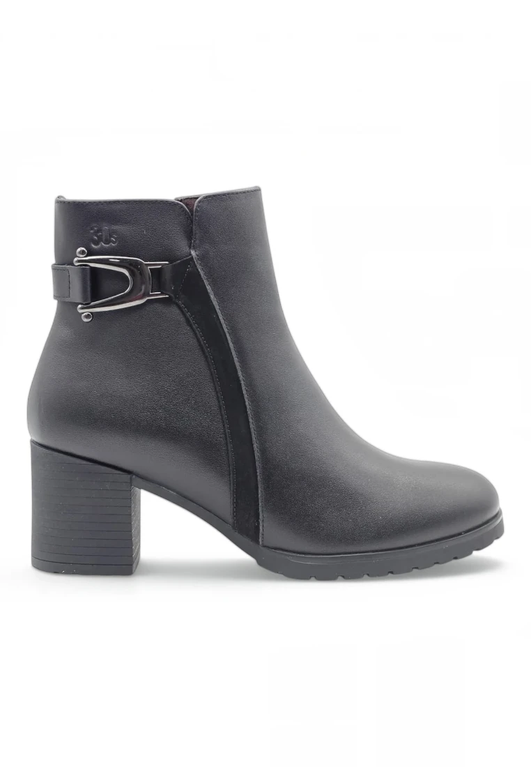 Botin tacon Calzados Reno mod. 4624 de Piel en negro