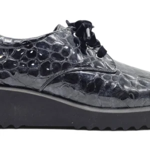 Zapato cordon cuña Calzados Reno mod. 4616 de Charol en gris