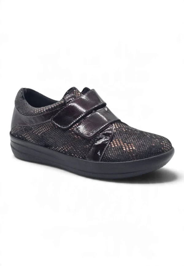Zapato cómodo velcro Dr. Cutillas mod. 50757 de Licra en burdeos - Imagen 2