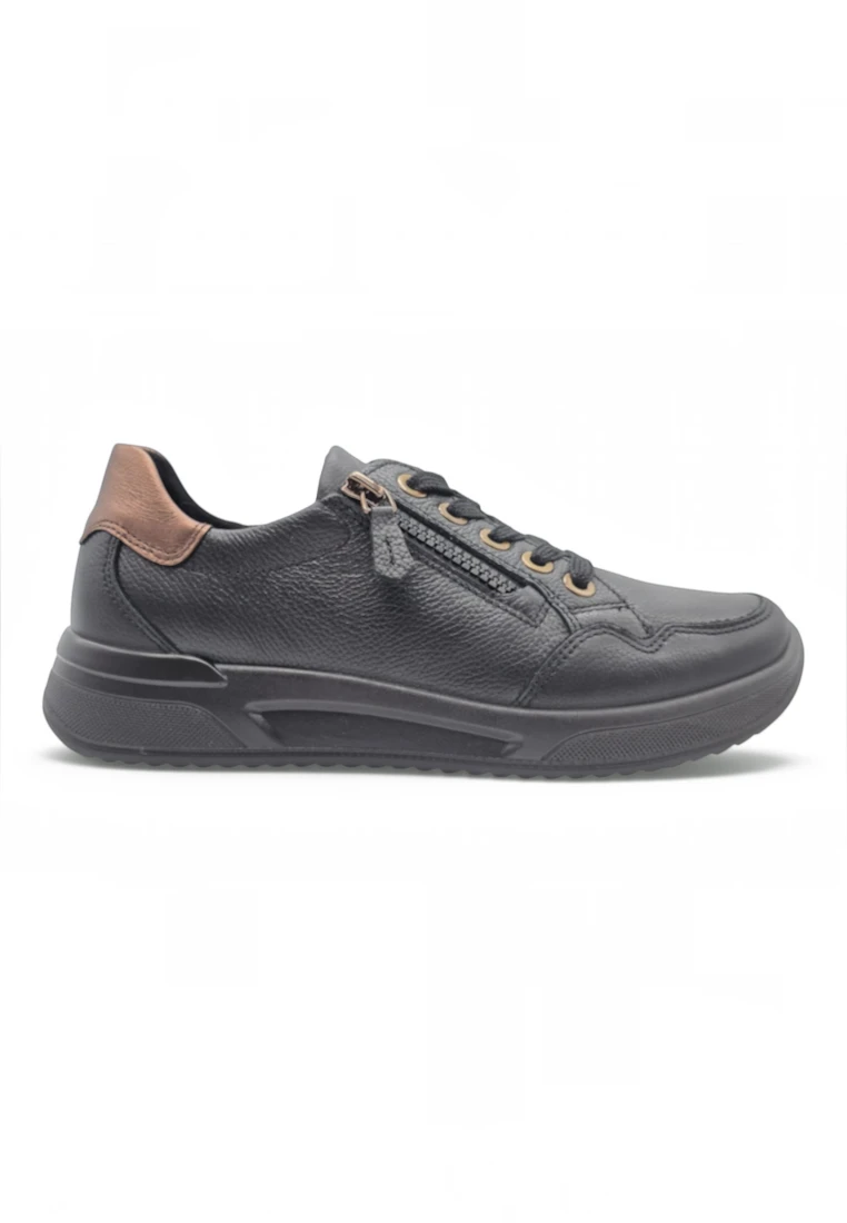 Sneaker ancho Ara mod. 1252604 de Piel en negro