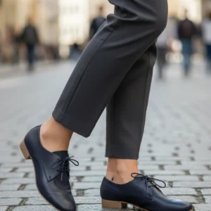 Blucher piel Calzados Reno mod. RUMBA de Piel en azul marino