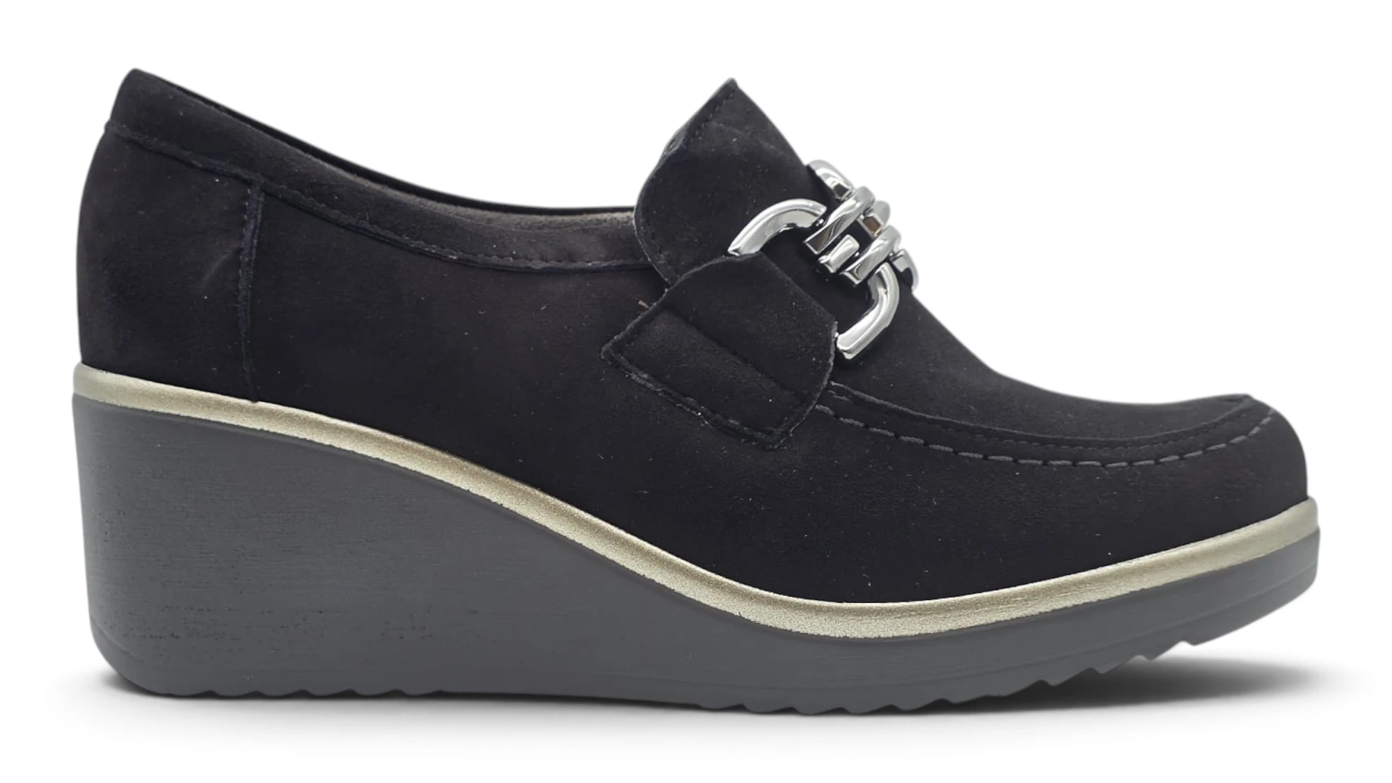 Mocasin cuña Calz. Pitillos S.a. mod. 20350 de Ante en negro