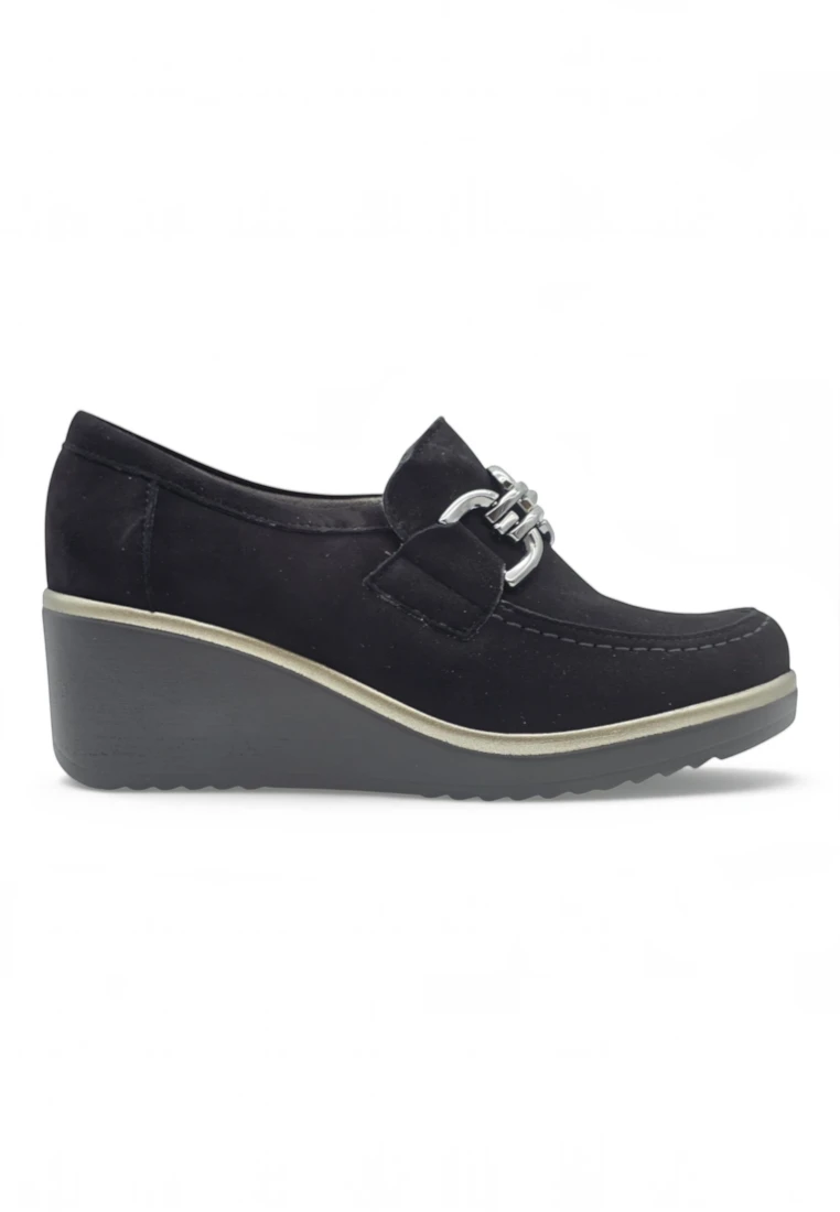 Mocasin cuña Calz. Pitillos S.a. mod. 20350 de Ante en negro