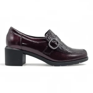 Mocasin tacon Calz. Pitillos S.a. mod. 11622 de Charol en burdeos