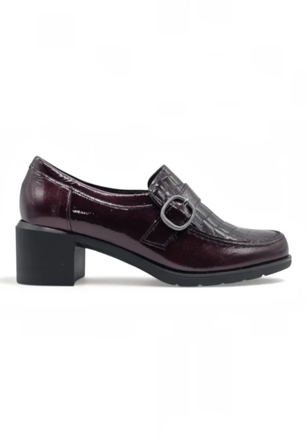 Mocasin tacon Calz. Pitillos S.a. mod. 11622 de Charol en burdeos