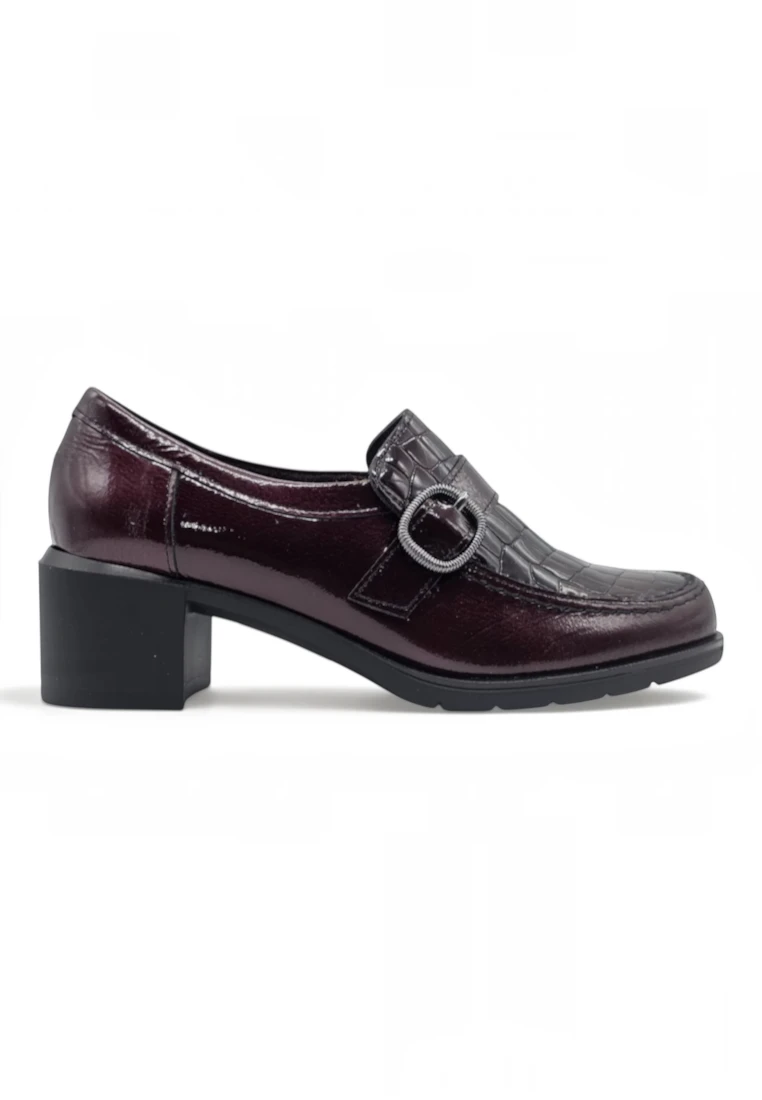 Mocasin tacon Calz. Pitillos S.a. mod. 11622 de Charol en burdeos