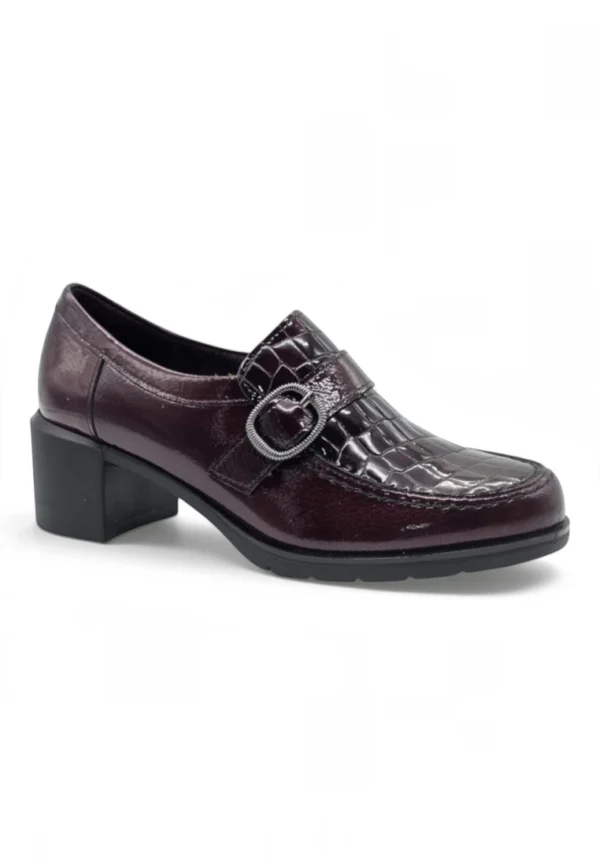 Mocasin tacon Calz. Pitillos S.a. mod. 11622 de Charol en burdeos - Imagen 2