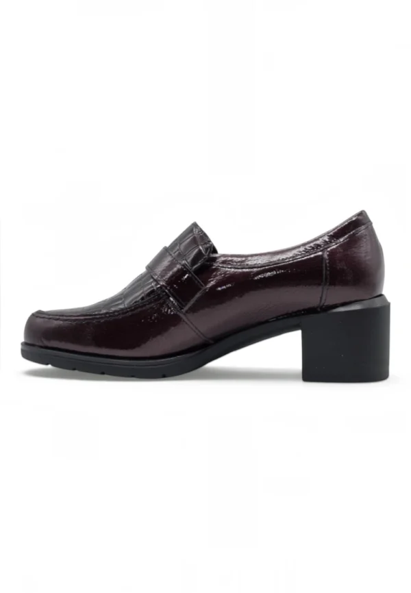 Mocasin tacon Calz. Pitillos S.a. mod. 11622 de Charol en burdeos - Imagen 3
