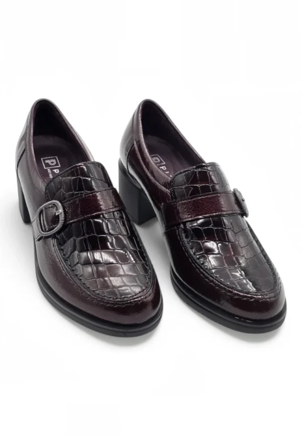 Mocasin tacon Calz. Pitillos S.a. mod. 11622 de Charol en burdeos - Imagen 5