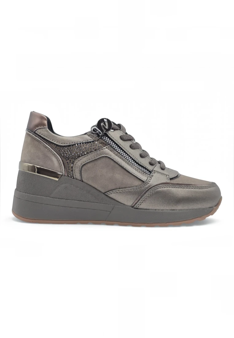 Zapato cuña 6 cm Stonefly mod. 223104 de Piel en gris