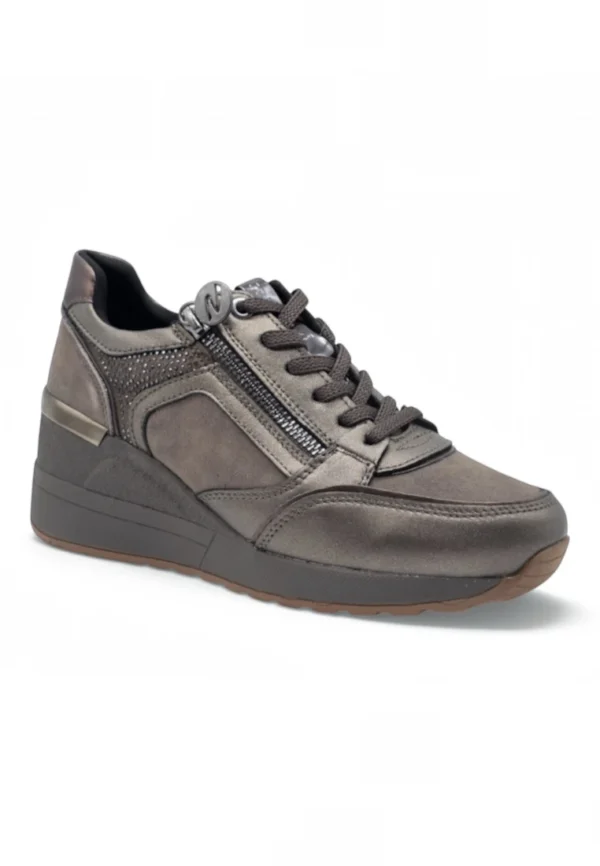 Zapato cuña 6 cm Stonefly mod. 223104 de Piel en gris - Imagen 2