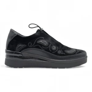 Zapato cuña Stonefly mod. 219980 de Ante en negro