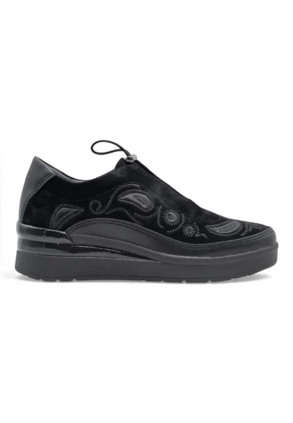 Zapato cuña Stonefly mod. 219980 de Ante en negro