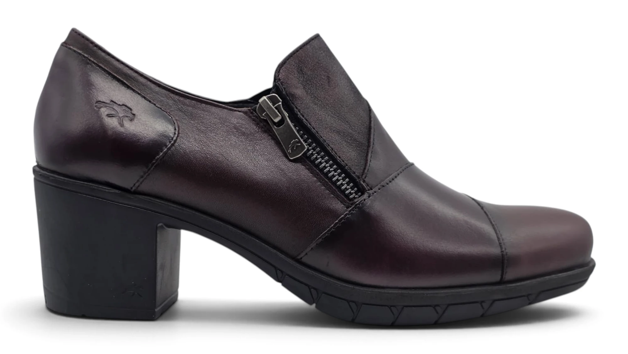 Zapato abotinado Fluchos S.l. mod. F1802 de Piel en burdeos