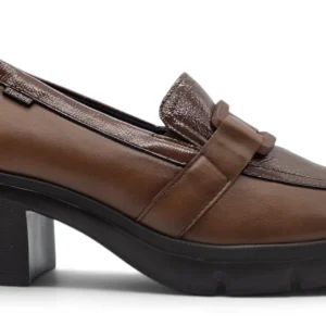 Mocasín tacón cuadrado Fluchos S.l. mod. F2518 de Piel en marron