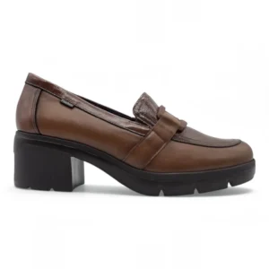 Mocasín tacón cuadrado Fluchos S.l. mod. F2518 de Piel en marron