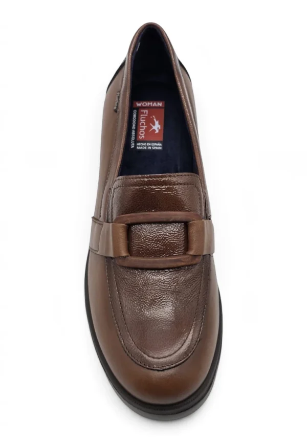 Mocasín tacón cuadrado Fluchos S.l. mod. F2518 de Piel en marron - Imagen 4