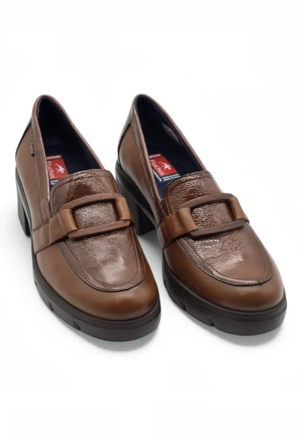 Mocasín tacón cuadrado Fluchos S.l. mod. F2518 de Piel en marron - Imagen 5