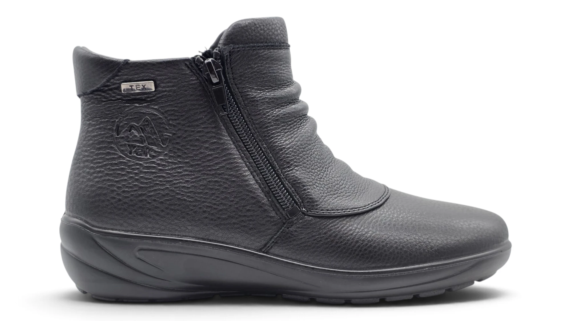 Botin doble cremallera Calzados Reno mod. P-9521S de Piel en negro