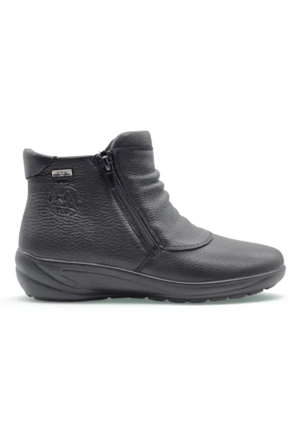 Botin doble cremallera Calzados Reno mod. P-9521S de Piel en negro