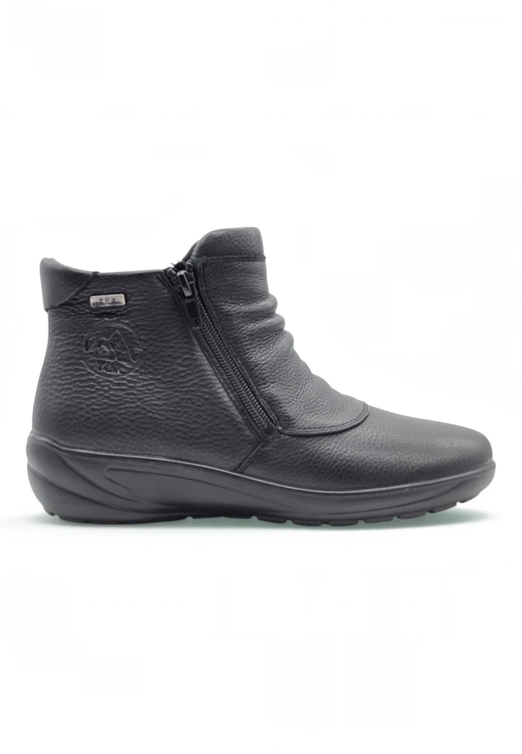 Botin doble cremallera Calzados Reno mod. P-9521S de Piel en negro