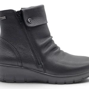 Botin cuña doble cremallera Calzados Reno mod. 798-5S de Piel en negro