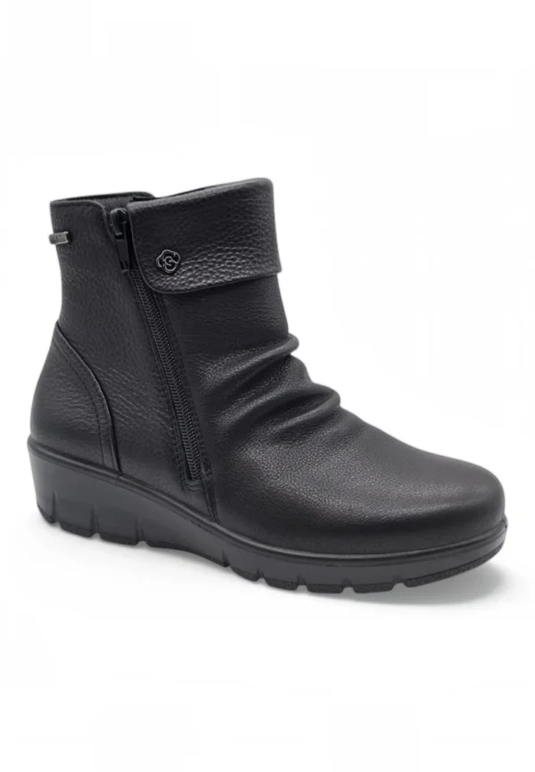 Botin cuña doble cremallera Calzados Reno mod. 798-5S de Piel en negro - Imagen 2