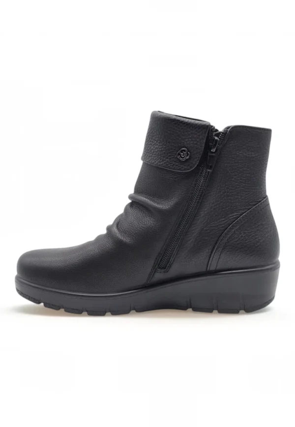 Botin cuña doble cremallera Calzados Reno mod. 798-5S de Piel en negro - Imagen 3