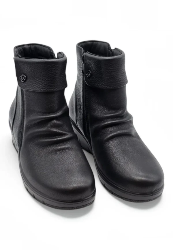 Botin cuña doble cremallera Calzados Reno mod. 798-5S de Piel en negro - Imagen 5