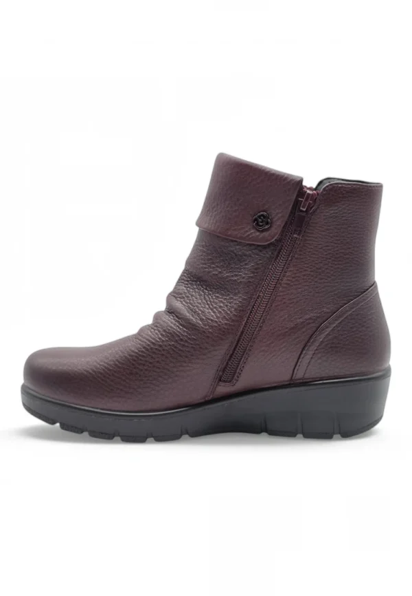 Botin cuña doble cremallera Calzados Reno mod. 798-5R de Piel en burdeos - Imagen 3