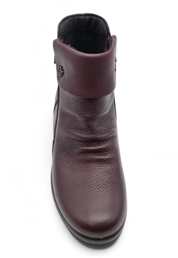 Botin cuña doble cremallera Calzados Reno mod. 798-5R de Piel en burdeos - Imagen 4