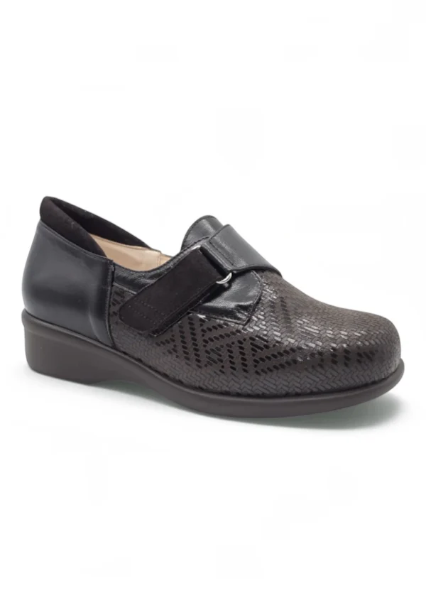 Zapato tacón stretch Calzados Reno mod. 4526 de Piel Napa Elást en negro - Imagen 2