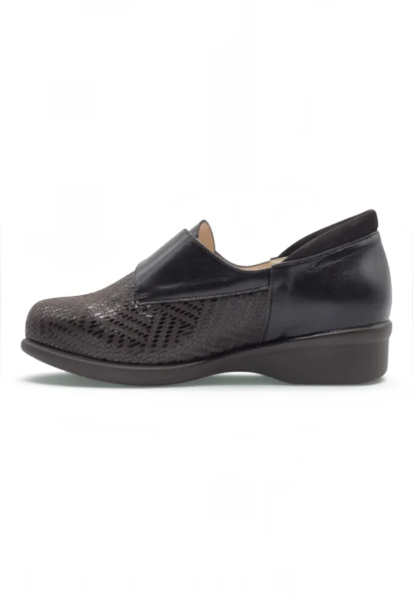 Zapato tacón stretch Calzados Reno mod. 4526 de Piel Napa Elást en negro - Imagen 3