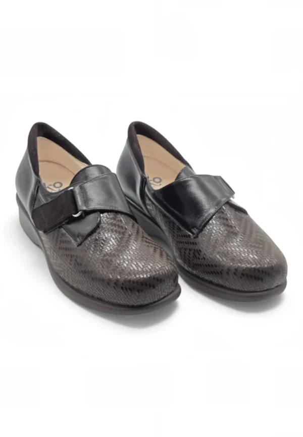 Zapato tacón stretch Calzados Reno mod. 4526 de Piel Napa Elást en negro - Imagen 5