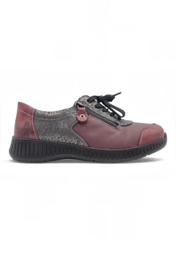 Blucher combinado Calzados Reno mod. 3302 de Piel en burdeos