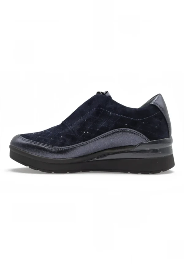 Zapato cuña Stonefly mod. 222958 de Ante en azul marino - Imagen 3