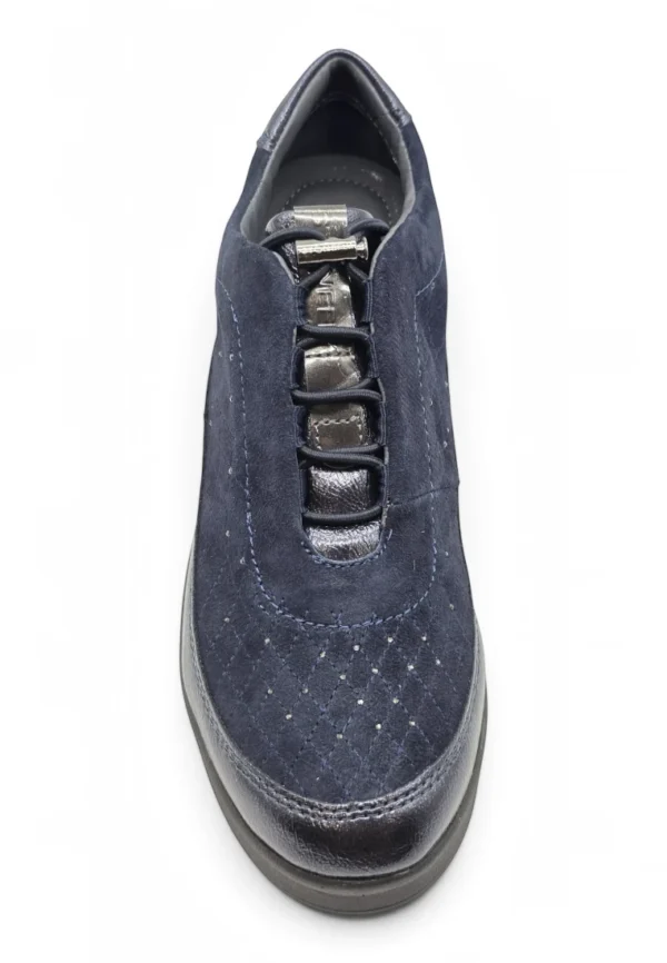 Zapato cuña Stonefly mod. 222958 de Ante en azul marino - Imagen 4