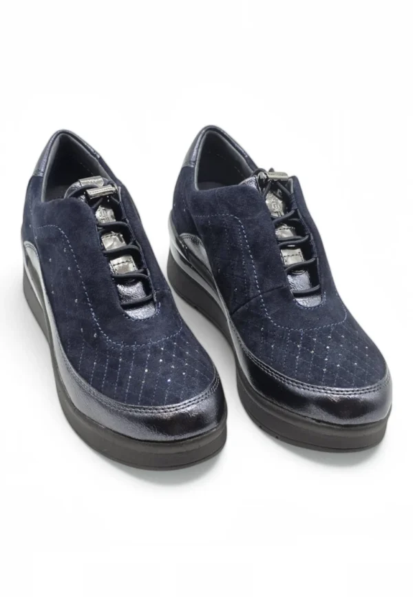 Zapato cuña Stonefly mod. 222958 de Ante en azul marino - Imagen 5
