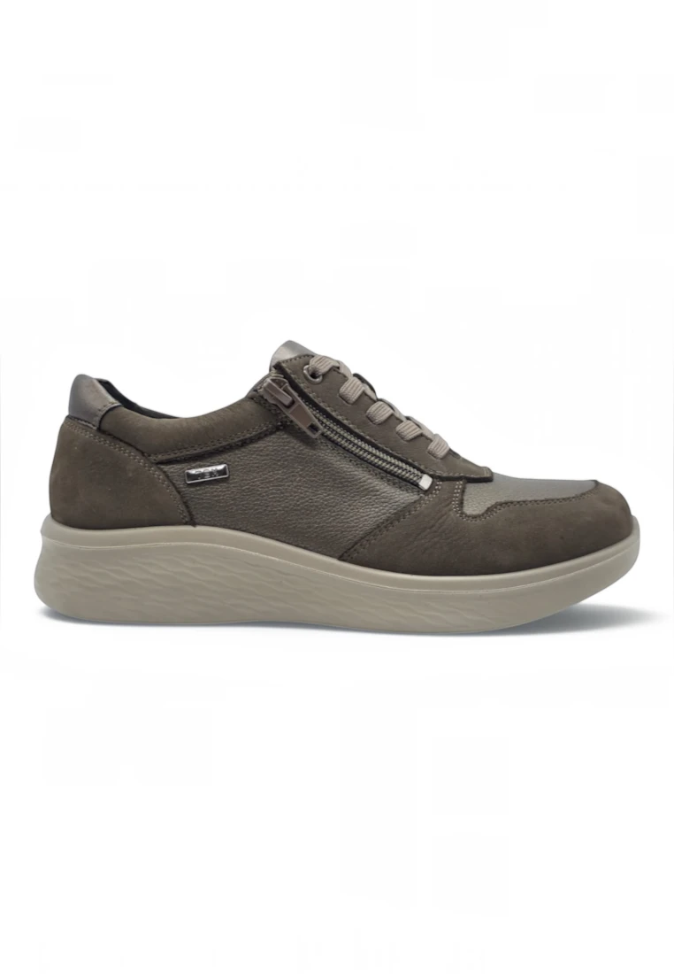 Zapato deportivo extra ancho Calzados Reno mod. P-819GK de Piel en gris