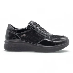 Zapato deportivo extra ancho Calzados Reno mod. P-819SLF de Piel en negro