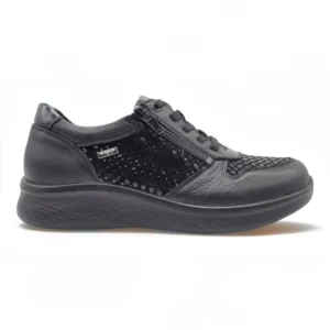Zapato deportivo extra ancho Calzados Reno mod. P-819SW de Piel en negro