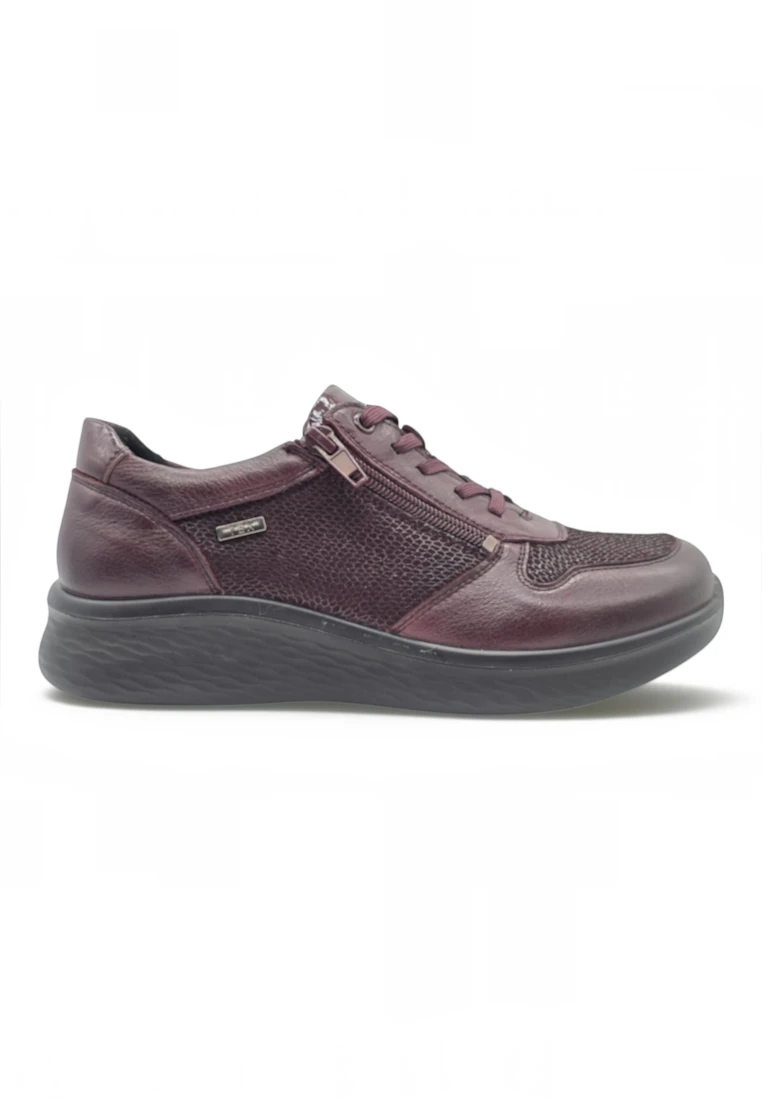 Zapato deportivo ancho Calzados Reno mod. P-819RF de Piel en burdeos