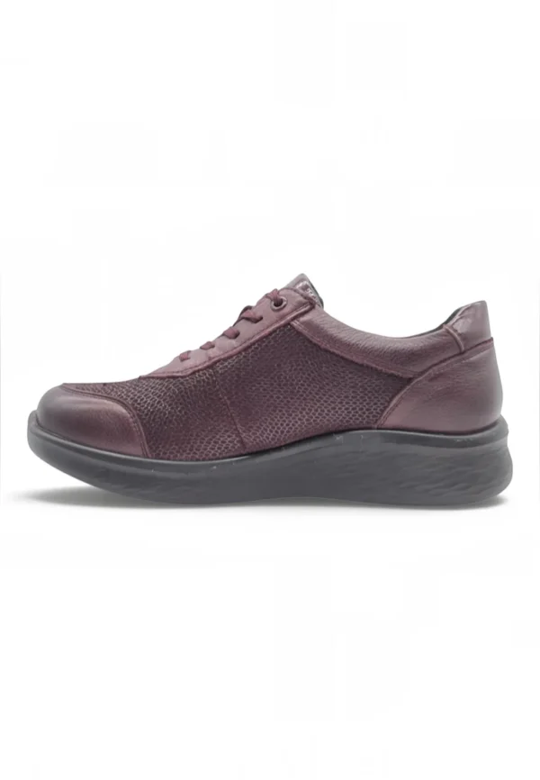 Zapato deportivo ancho Calzados Reno mod. P-819RF de Piel en burdeos - Imagen 3